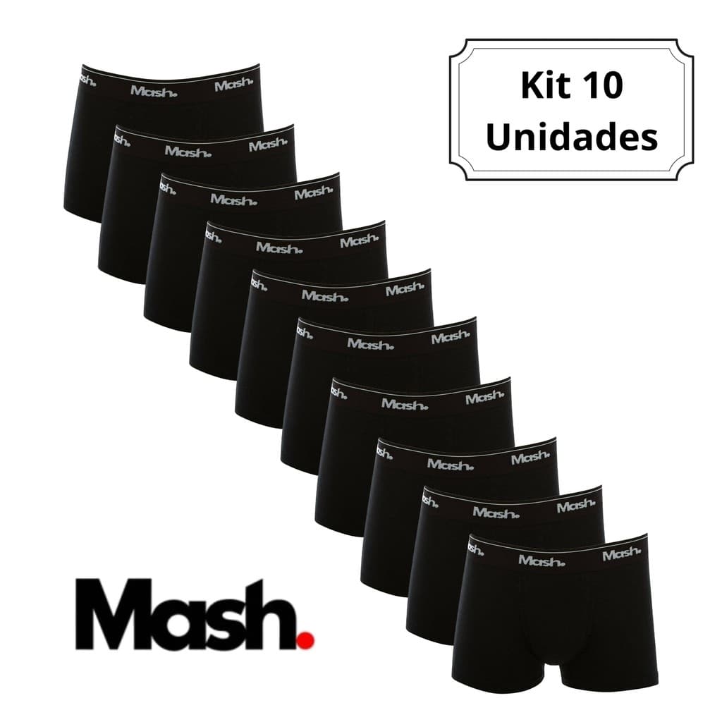 Kit 10 Cuecas Boxer Mash 110.04 Adulto Original Combo Promoção Sortido