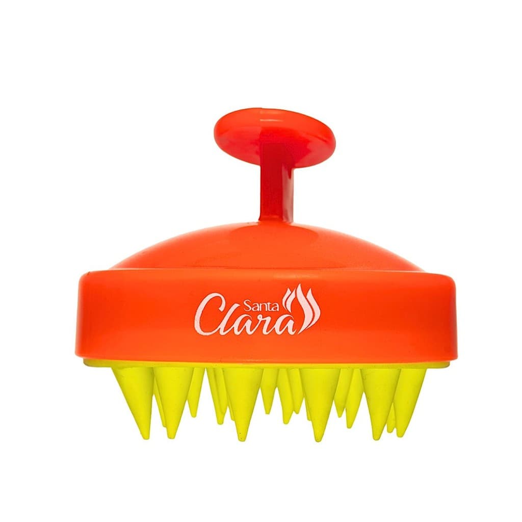 Massageador Capilar Para Limpeza do Couro Cabeludo Laranja/Verde Neon - Santa Clara