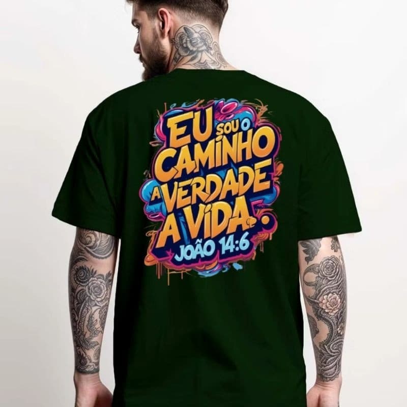 Camiseta Frase Religião Gospel Camisa Estampada Religião