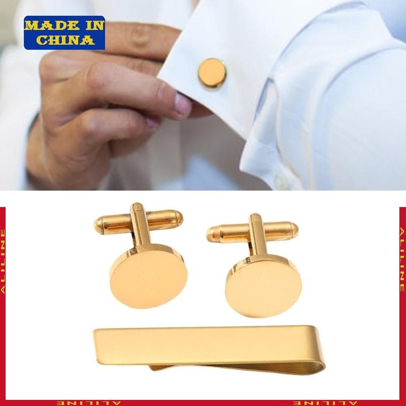 Conjunto Prendedor Gravata E Abotoaduras Aço Inoxidável Para Homens , Trajes Negócios Escritó