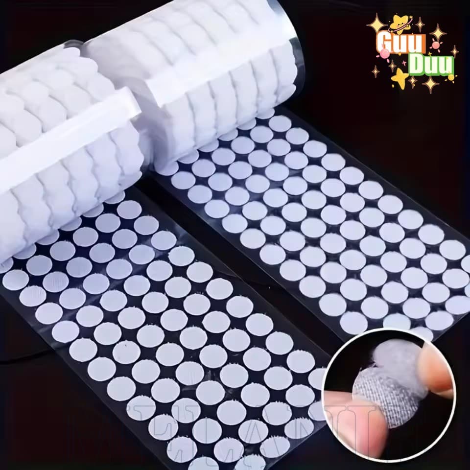 [GuuDuu] 500 Pares De Fita Adesiva Autoadesiva-De Pontos De 10/15/20/25 Mm-Adesivo De Cola Forte De Gancho De Fixação Re