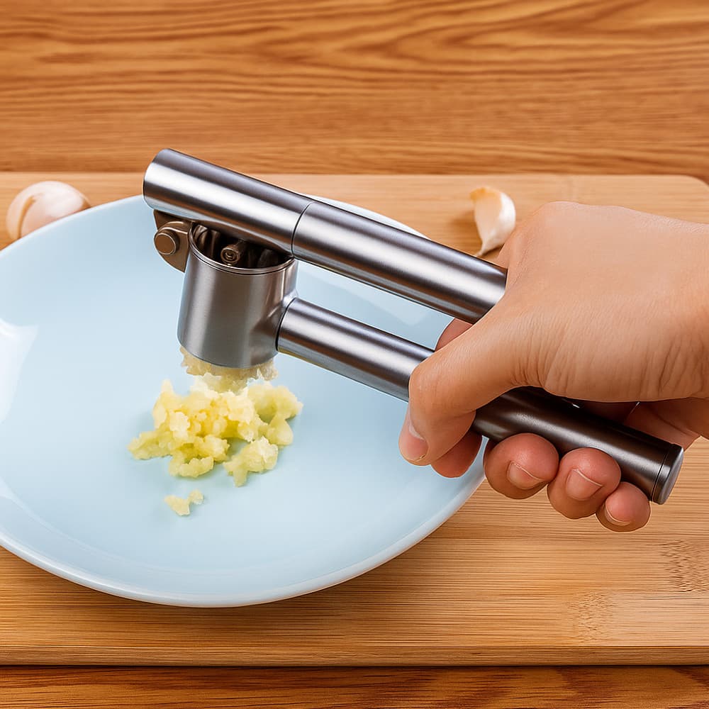 Espremedor De Alho Aço Inox Amassador Com Tambor Removível Grande Manual Tempero Cozinha Reforçado