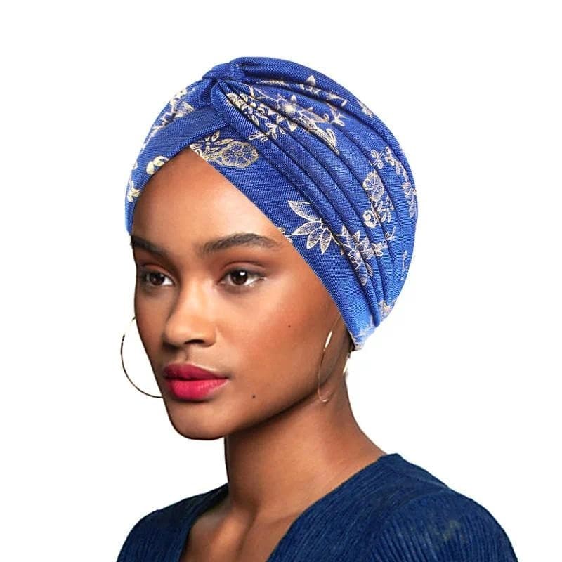 Chapéu De Turbante Africano Bronzeado Com Vento Brilhante De Seda Enrugado Indiano Feijão Étnico Muçulmano Headwrap