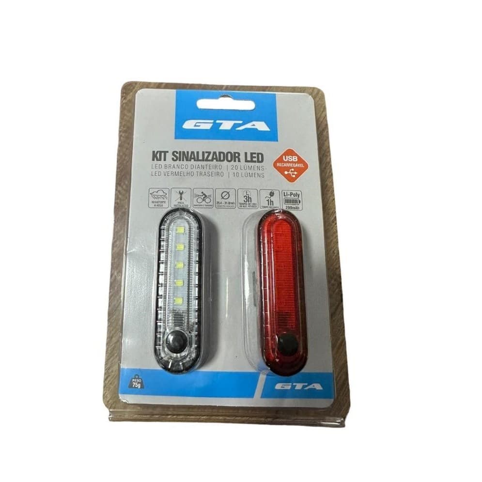 Sinalizador Kit Led de 20l Branco Diant 200mah Usb + Sinaliz Led Tras Verm 10 Lum (PAINEL)