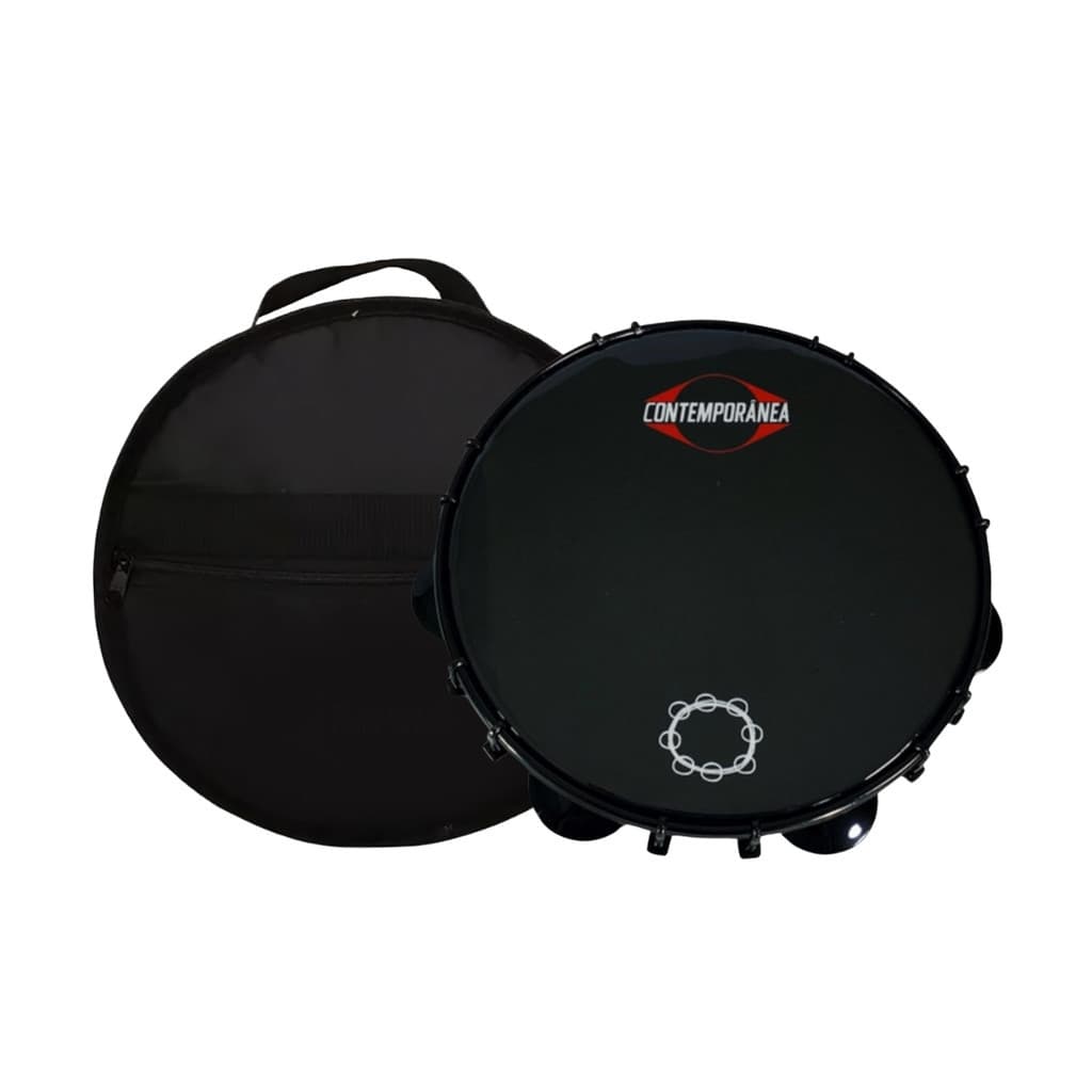 Pandeiro Contemporânea Carlos Café 12" Preto Com Bag