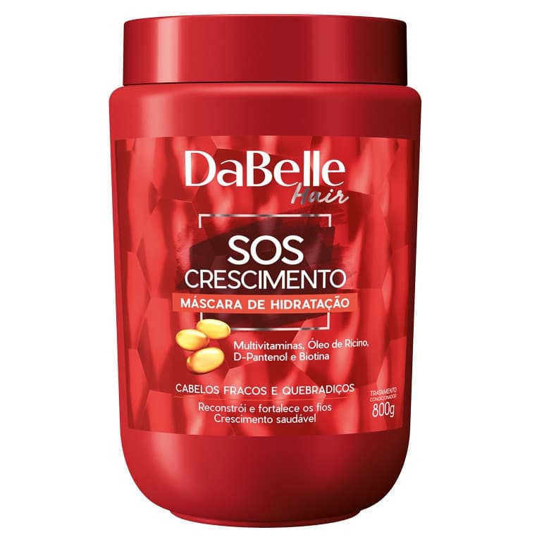 Dabelle Máscara de Hidratação Creme Tratamento Fortificante Reconstrução SOS Crescimento Fortalecimento Capilar 800g