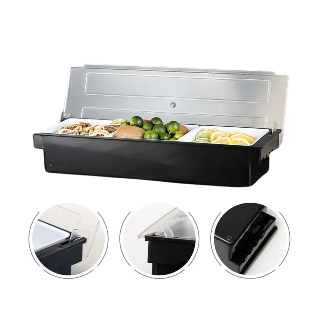 Porta Condimentos 3 Divisorias Organizador Barman frutas Porta Bartender Pizzaria