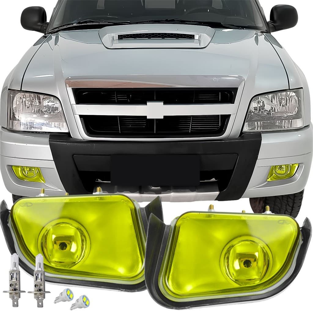 Par Farol Milha S10 Blazer 2001 2002 2003 2004 2005 A 2011 Neblina Auxiliar + Lâmpadas