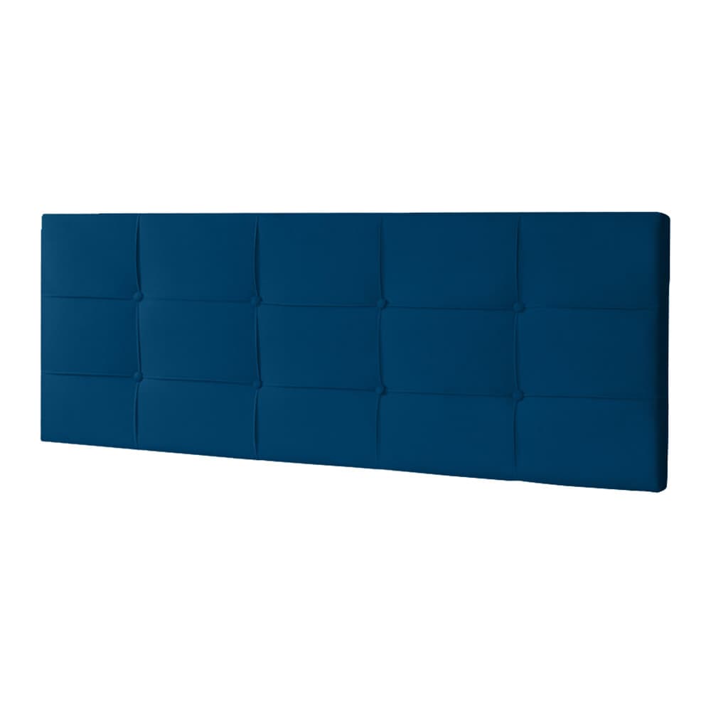 Cabeceira Painel Solteiro 90 cm Roma Suede Azul Marinho - Pallazio