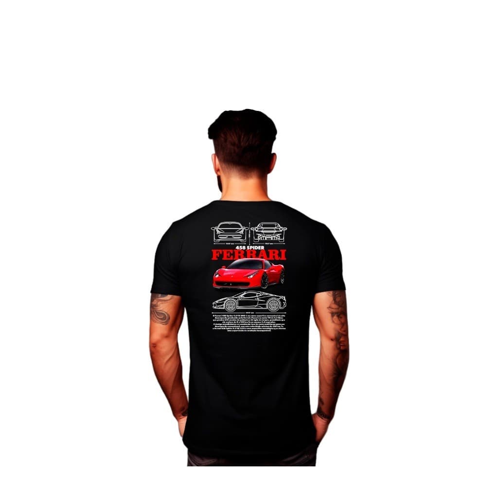 Camiseta T-shirt Longline Carro Luxo Spider 458