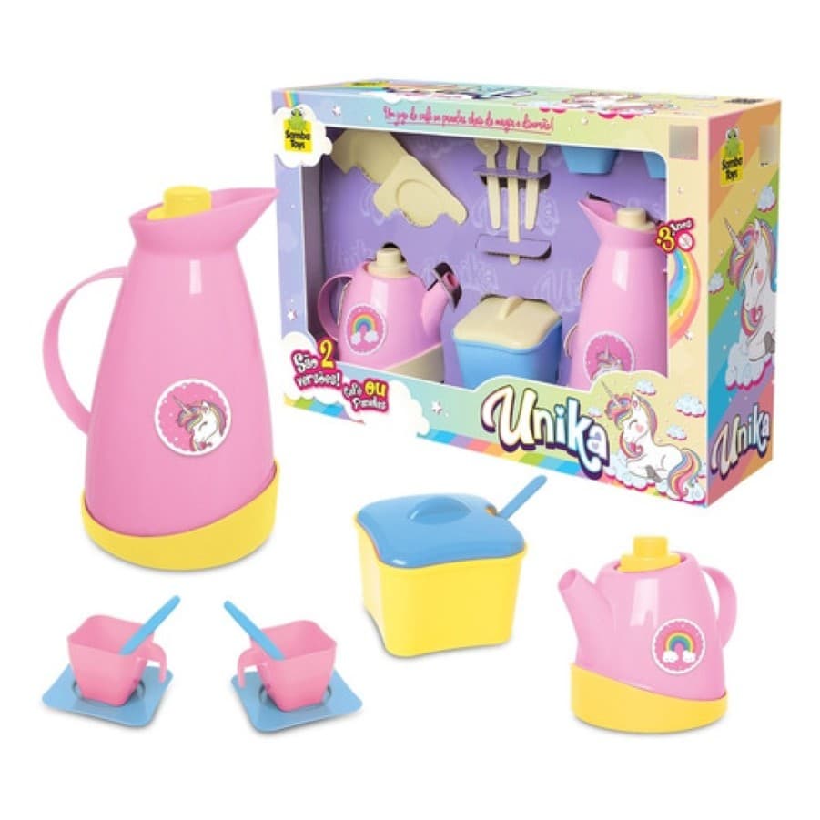 Brinquedo Hora Do Café C/ Garrafa Unika Samba Toys Cor Rosa