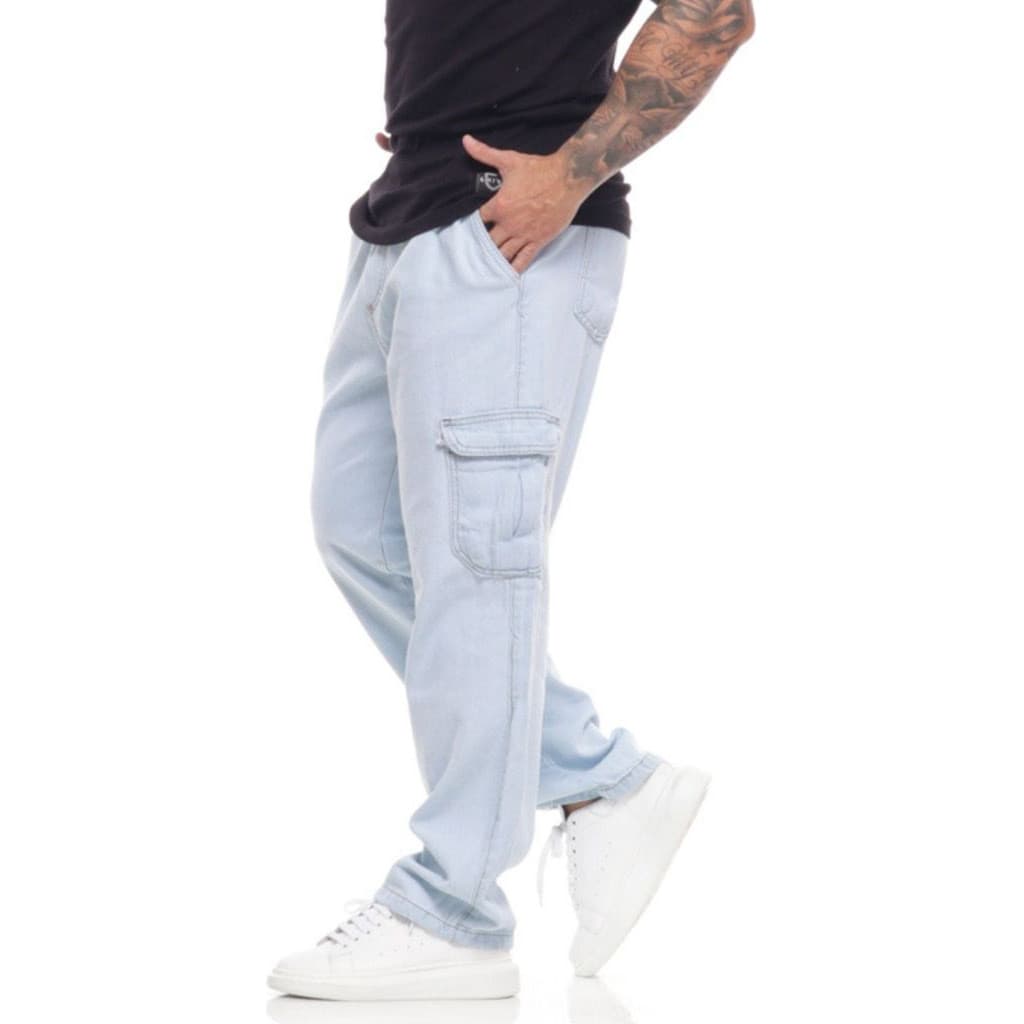 Calça Cargo Skateboard  Masculina Sarja Streetwear
