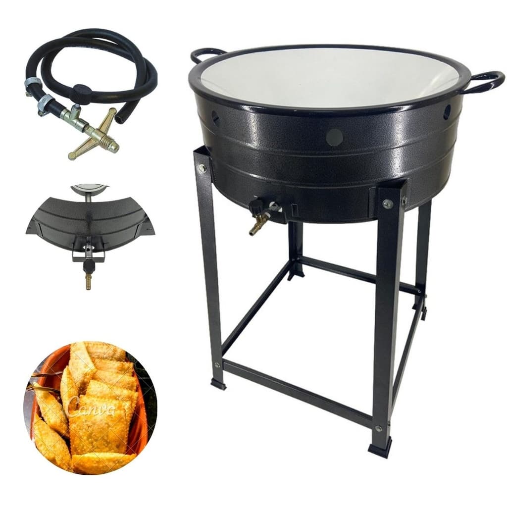 Fogareiro Tacho Sertanejo Frituras Pastel Profissional Á Gás - 20 Litros