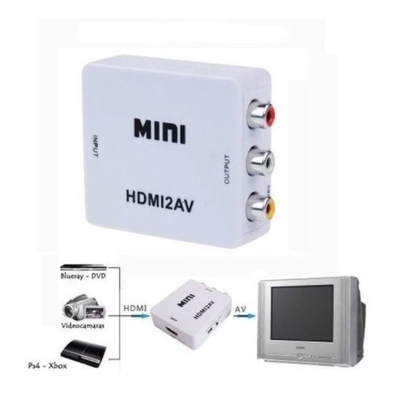Mini Adaptador Conversor D Hdmi P/ Video 3rca Av Cabo Hdmi，HDMI/AV