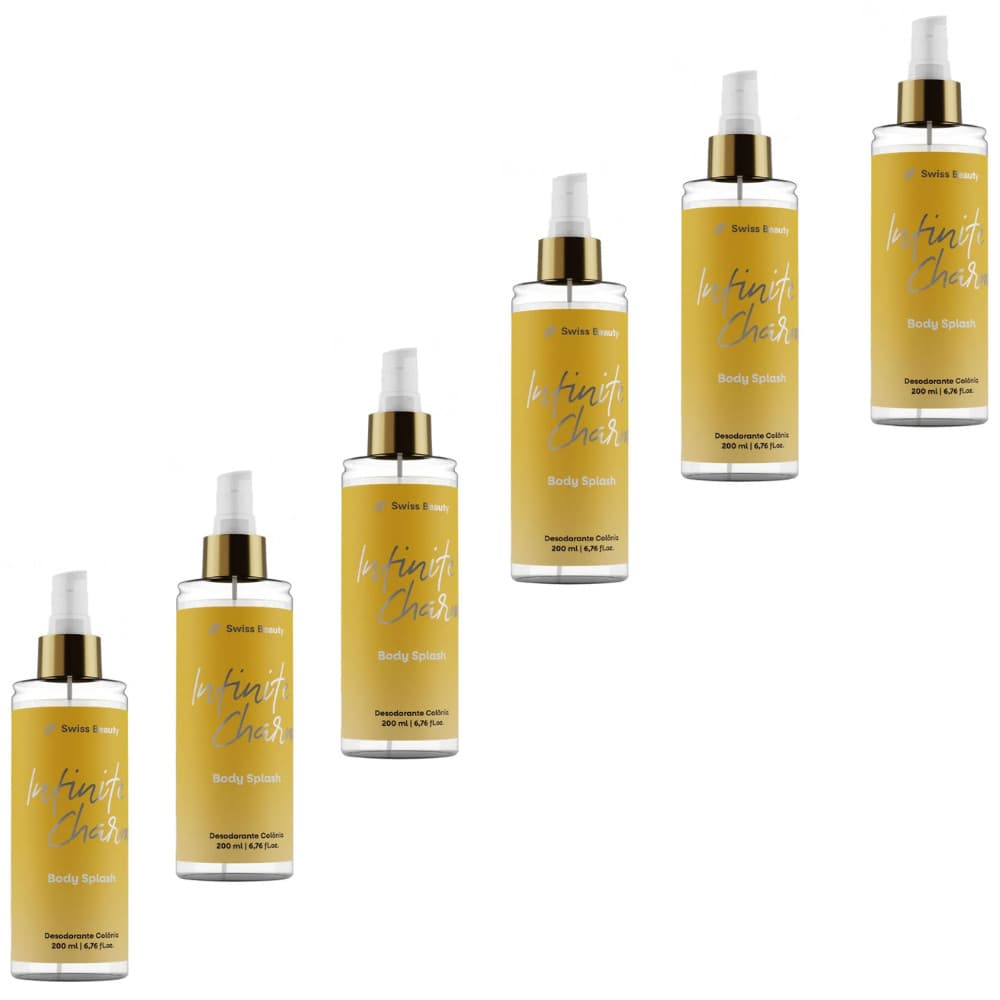 KIT 6 Body Splash Infinite Charm Swiss Beauty Colônia Belkit