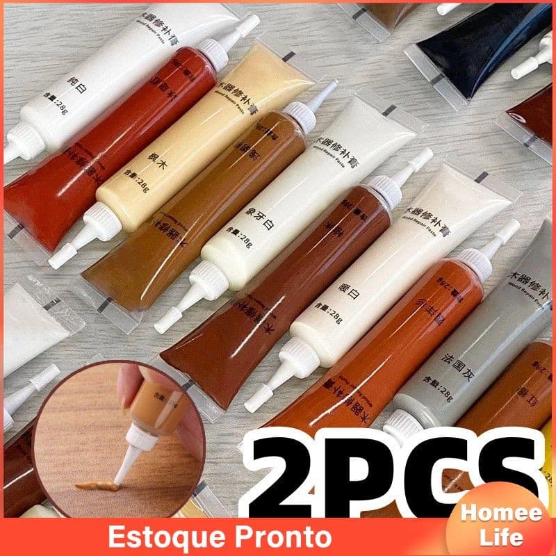 2 Pçs Creme De Reparo De Móveis Materiais Para Arranhões Buracos Em Portas Superfície Removedor Rápido Piso De Madeira