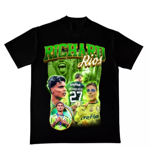 Camiseta Unissex Estampa Jogador Futebol Richard Rios - Camisa de Malha 100% Algodão - Envio O