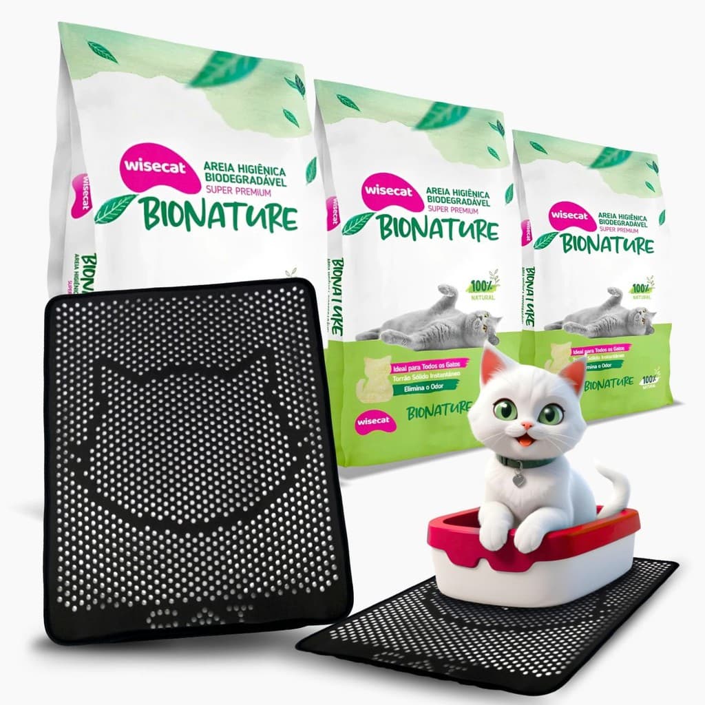 3 Areia Grossa Verde Bionature 2Kg Com Coletor Mypetone