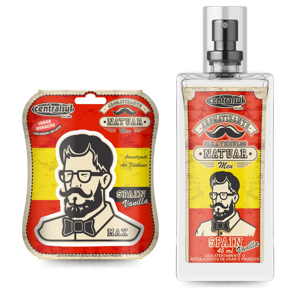Kit Cheirinho Carro Miniatura Spain Centralsul + Aromatizante Perfume Cheirinho 45ml Spain