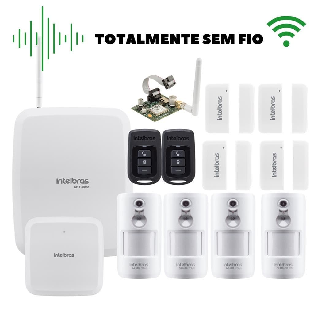 Kit Alarme Sem Fio Intelbras | Câmera no Sensor + Controle pelo Celular + Sirene Inclusa