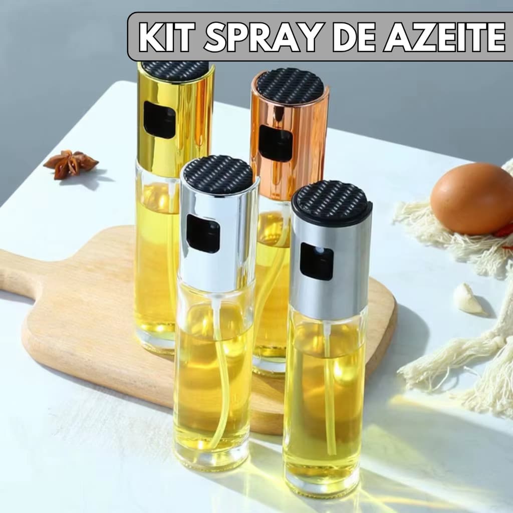 Kit Spray Pulverizador Borrifador Azeite Vinagre Em Vidro Óleo Shoyo 100ML - Escolha Seu Kit