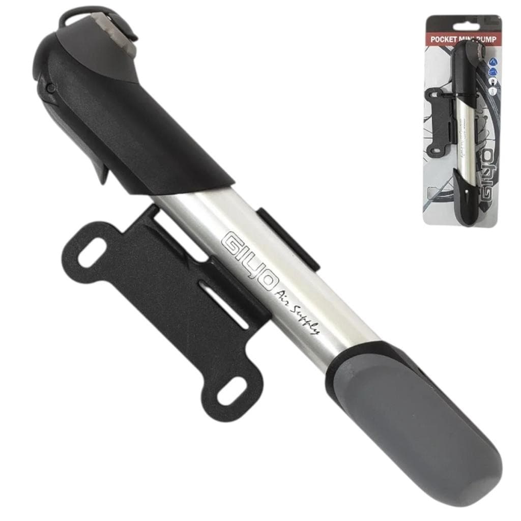Bomba de Ar Mini Pump Bike 100 Psi Gp96a Alumínio Resistente Portátil Schrader Presta Giyo