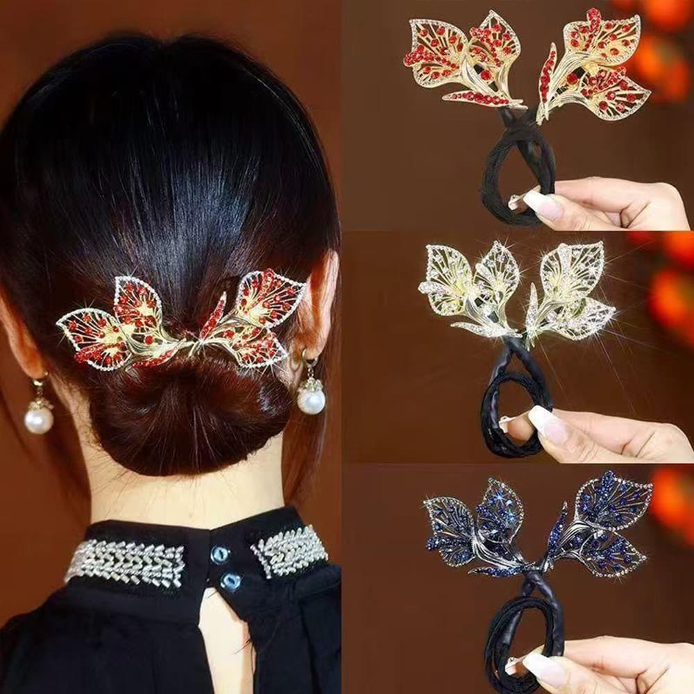 Strass Flor Acessórios De Cabelo Retro Cruz Torção Grampo Moda Feminina
