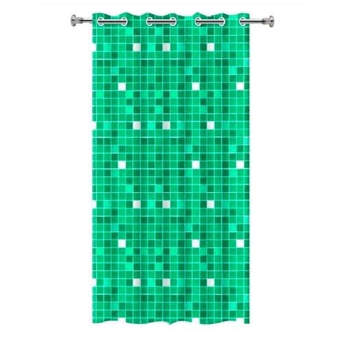 Cortina Box Pastilha Verde Ilhos Decoração Banheiro Proteção Àgua