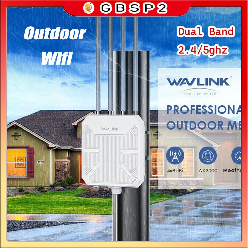 Wavlink Roteador Outdoor Wifi 6 Ax3000 Dual Band 2.4/5ghz Access point Repetidor Mesh Wi-Fi system Amplificador De Sinal