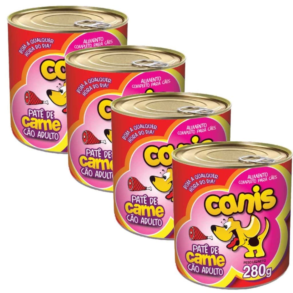 Ração Sache Para Cachorro Canis Adulto Carne 280g Kit 4un
