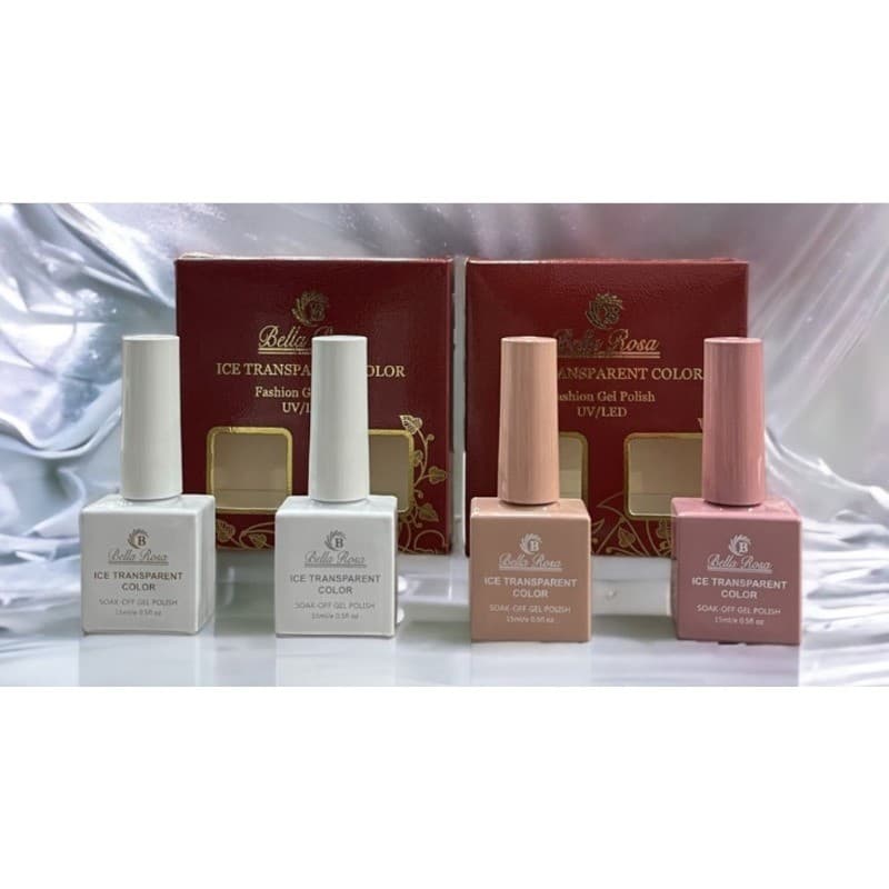KIT 2 Esmalte em Gel Bella Rosa Lirio 15ml Led Uv  KIT Francesinha Cores Branco Cristal Nude Renda