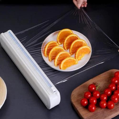 Cortador Plástico Filme Suporte Dispense Proteção Alimento Cobrir Papel Selador Cozinha Parede