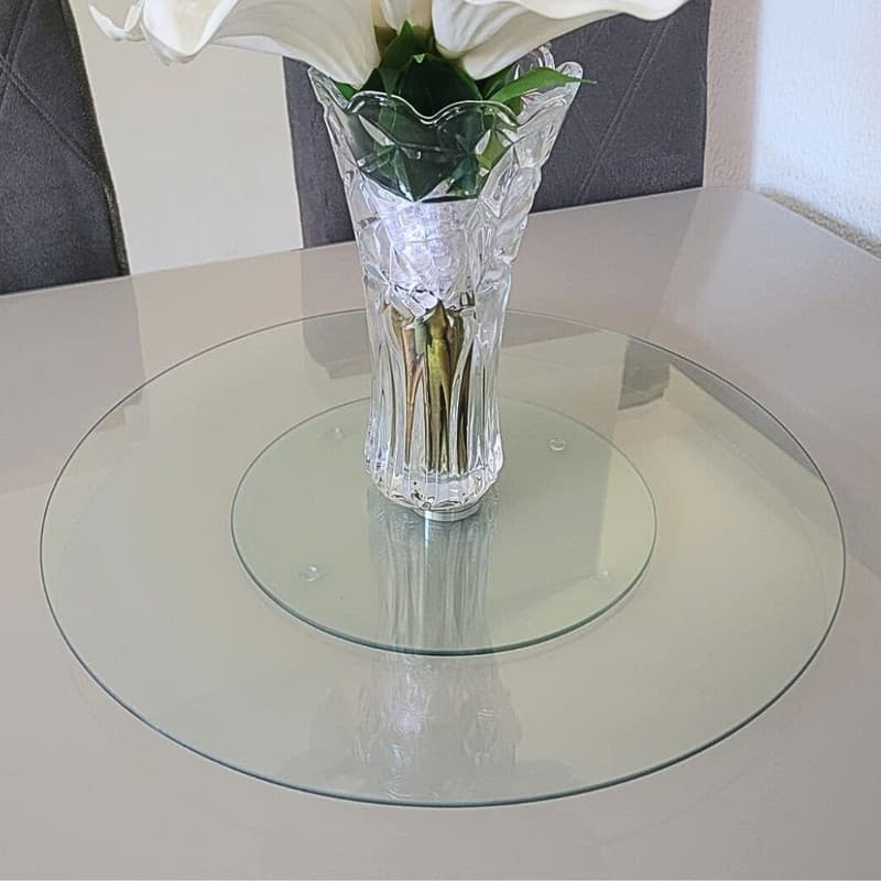 CENTRO DE MESA PRATO GIRATÓRIO 45CM VIDRO TEMPERADO ALTA QUALIDADE