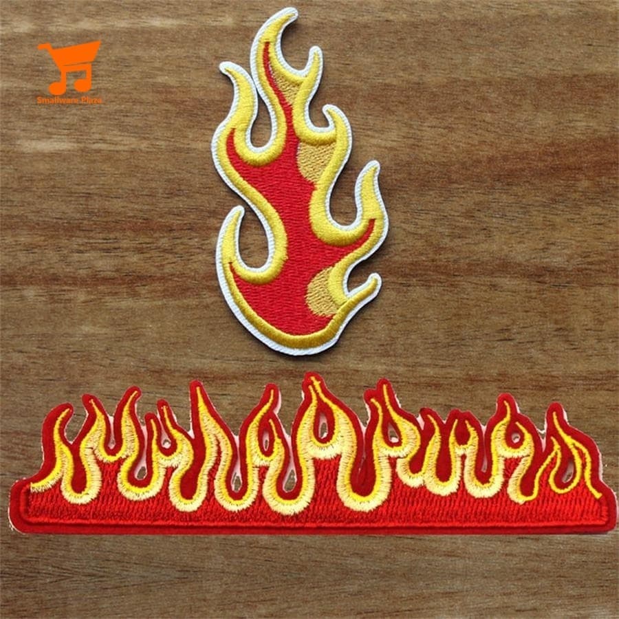 Vermelho Amarelo Chama Bordado Ferro Em Remendo Fogo Apliques Emblema DIY Decoração Para Jaqueta Jeans Mochila Roupas Re