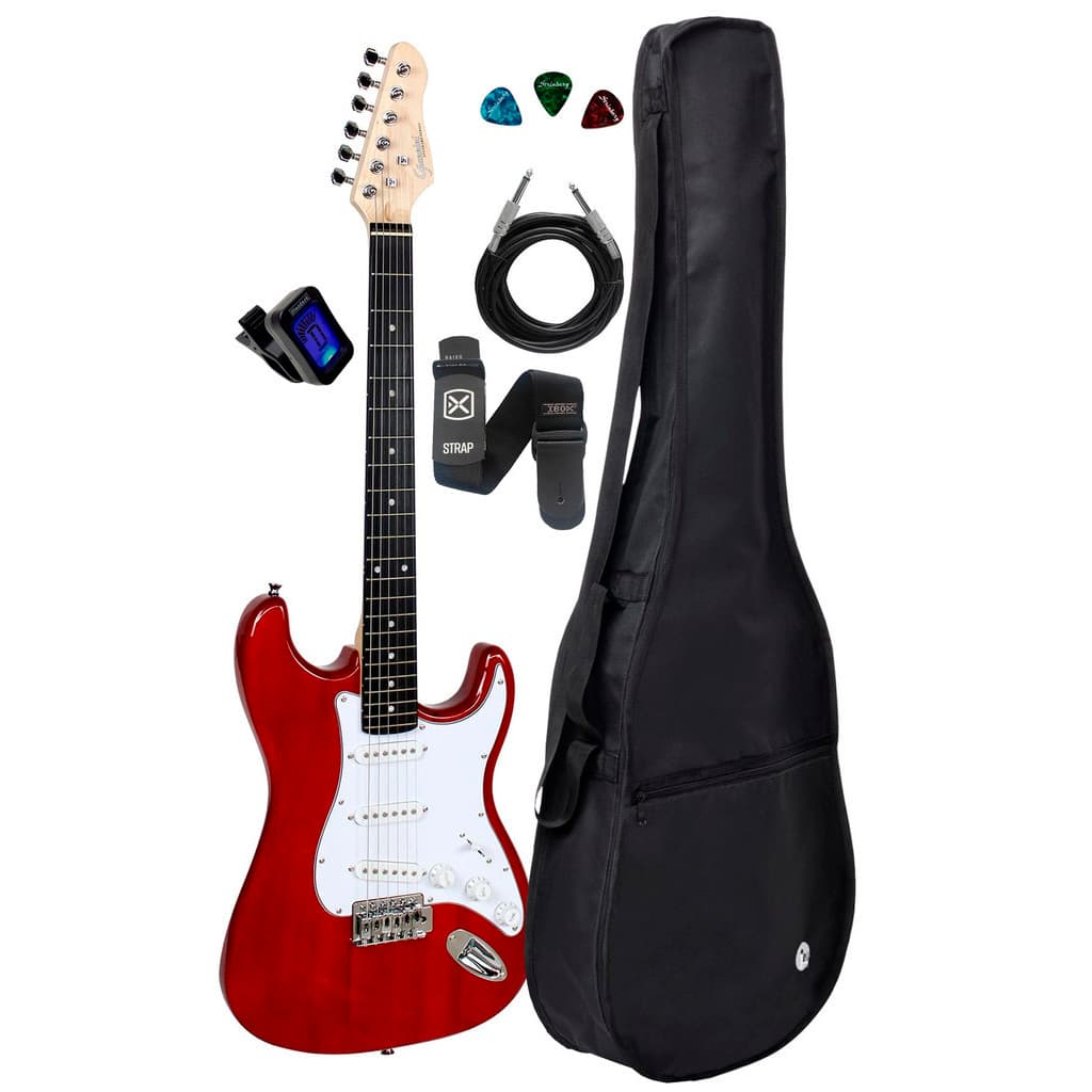 Guitarra Giannini G100 Trd/wh Translucent Red+kit Capa Cabo