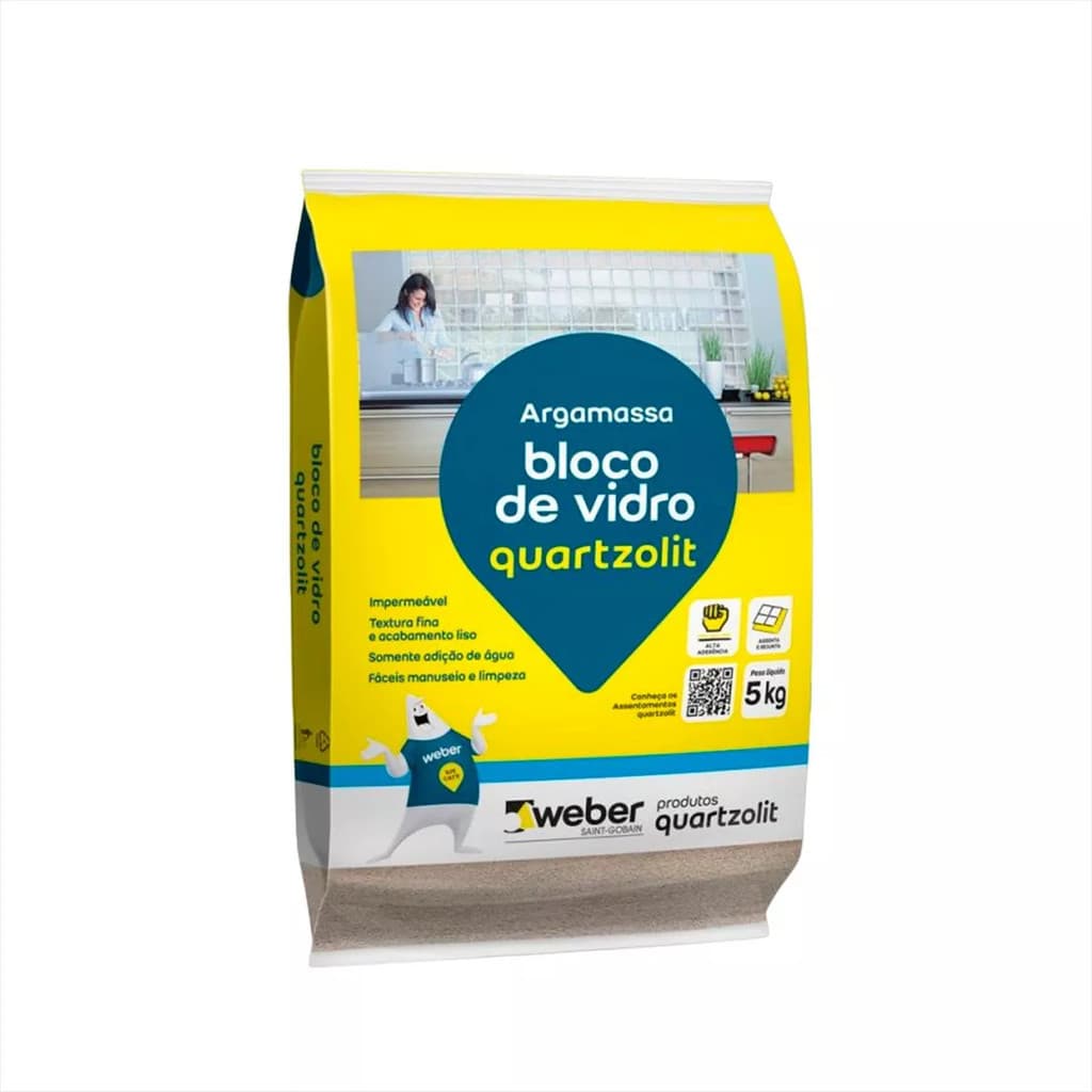 Argamassa Blocos De Vidro Quartzolit 5kg