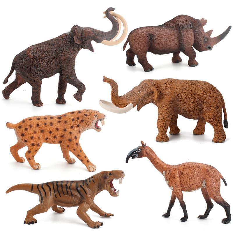 Crianças brinquedos educativos cognitivos modelo de simulação Animal antigo peludo rinoceronte mamute ornamentos boneca
