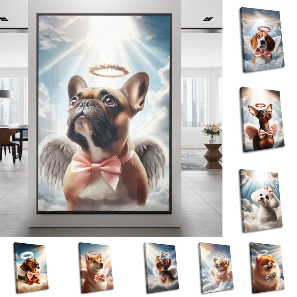 Quadro Decorativo GRANDE Alta Resolução Para Sala Quarto Escritório Quadro Memorial Cachorros
