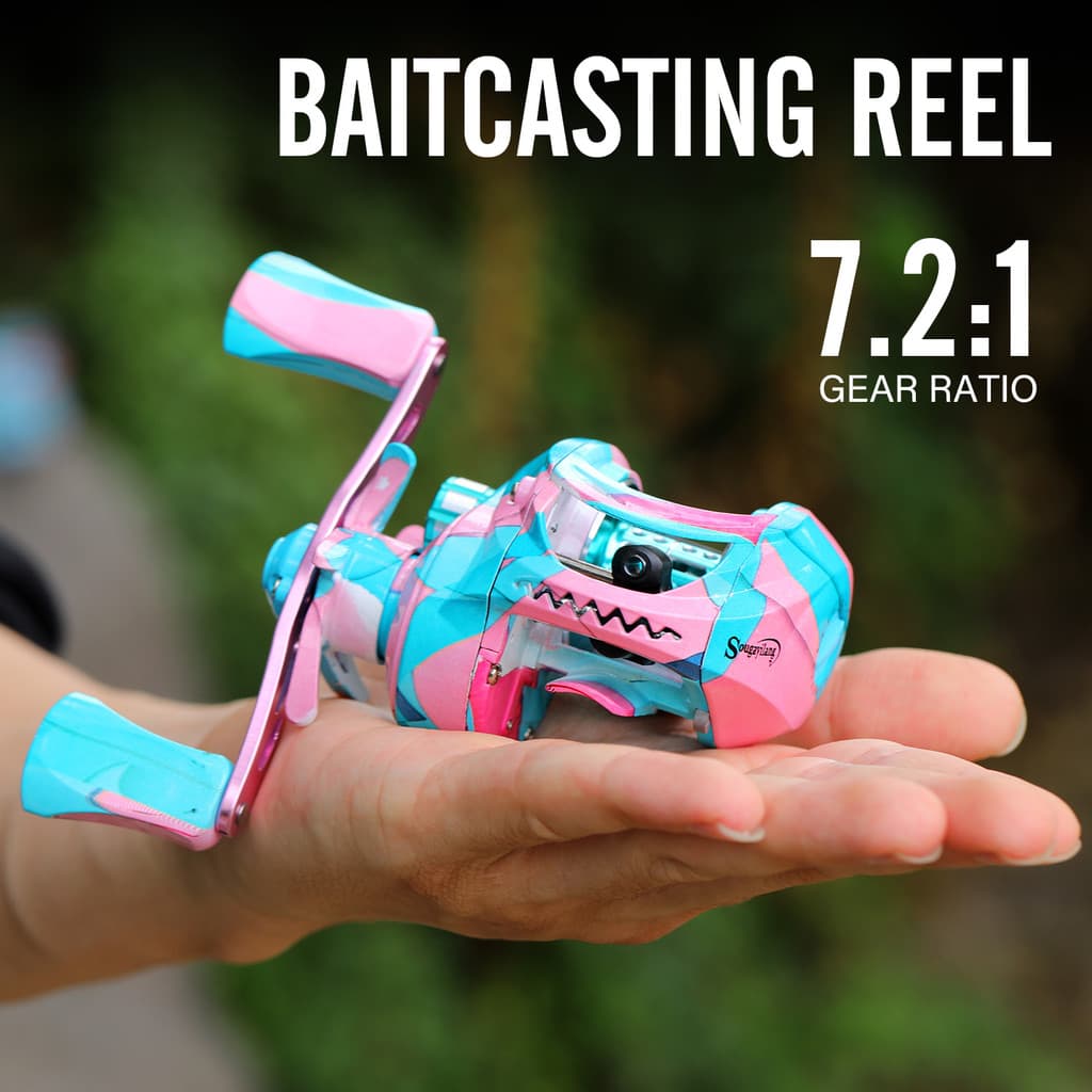 Sougayilang Carretel de Pesca Rolamentos de Esferas 17 + 1BB Relação de Engrenagem 7.2: 1 Carretel de Arremesso de Alta Velocidade 4 Cores Opcional Direita / Esquerda alça para Água Doce