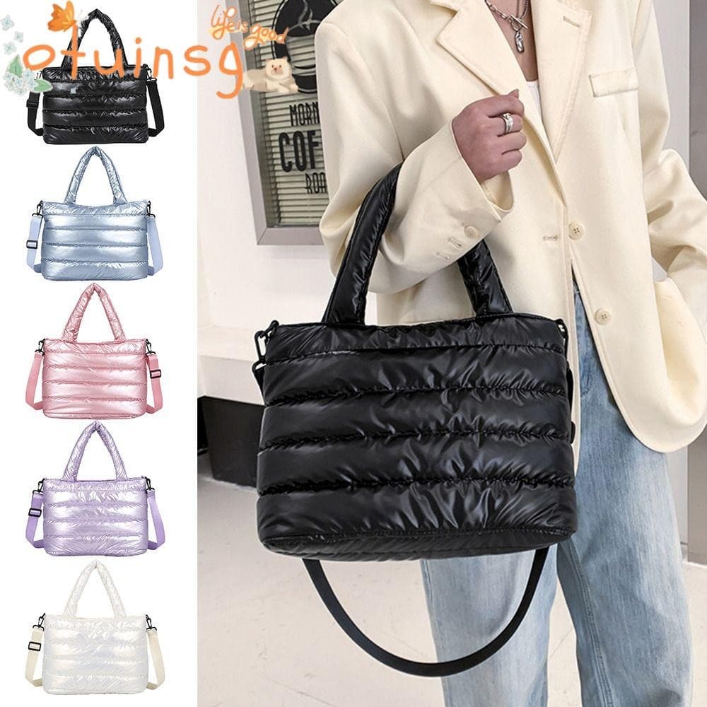 OTUINSG Puffer Tote Bag Travel Down Padding Leve Para Bolsa De Ombro De Escritório