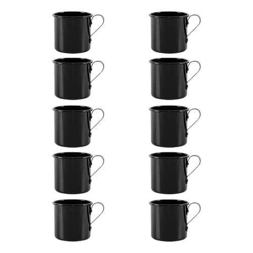 10 Canecas De Alumínio Cor Preta Drink Moscow Mule Linda