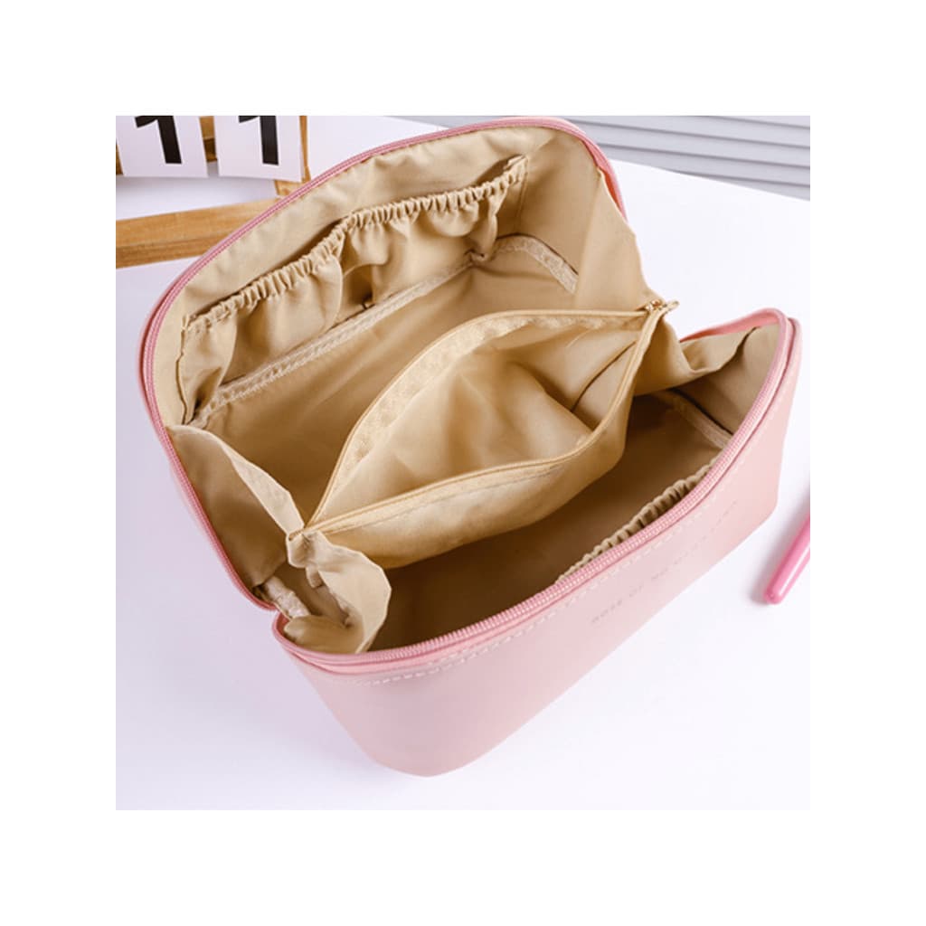 Saco Cosmético De Couro PU Feminino De Grande Capacidade INS Portátil Viagem Cosméticos,  HZB01