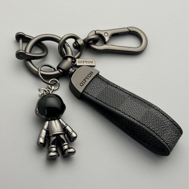 Astronauta Chaveiro Pingente De Metal Corrente Chave Do Carro Dos Homens Anel Chave Personalidade Criativa Upscale Corda De Couro Corrente Chave