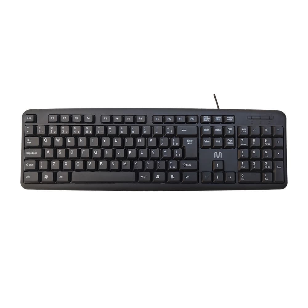 Teclado com Fio Slim Conexão USB Cabo de 150cm Resistente Água Preto Multi - TC065OUT [Remanufaturado com garantia]