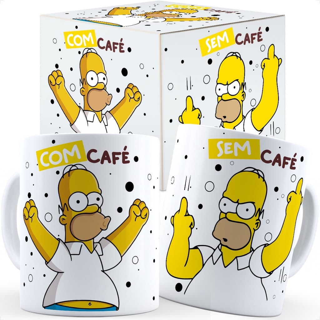 Caneca Divertida Simpsons Com Cafe sem Cafe