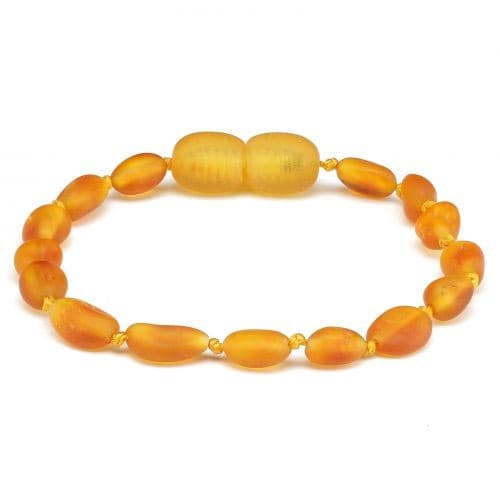 Pulseira de Âmbar Bebê Oval Mel Não Polido