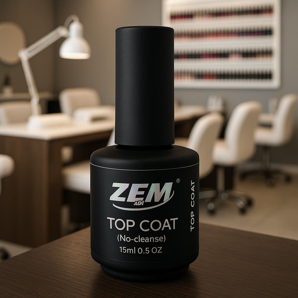 top coat zem no cleanse 15ml led uv topcoat premium qualidade e acabamento