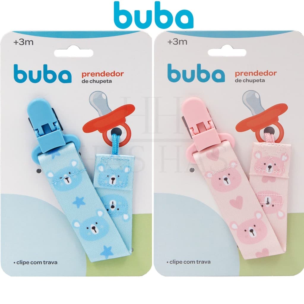 Prendedor De Chupetas Clipe Com Trava Ursinho Bebê Azul Rosa Prendedor Bico Corda Infantil Buba