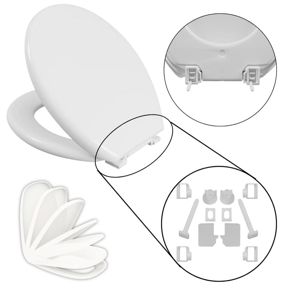 Assento Vaso Sanitário Oval Almofadado Branco + Conjunto Fixação Assento Sanitário Almofadado Branco