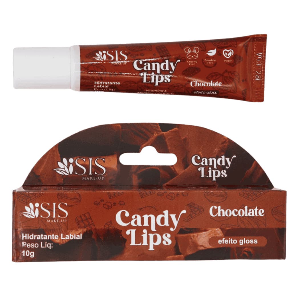 Candy Lips Efeito Gloss Chocolate Isis Make-up 10g